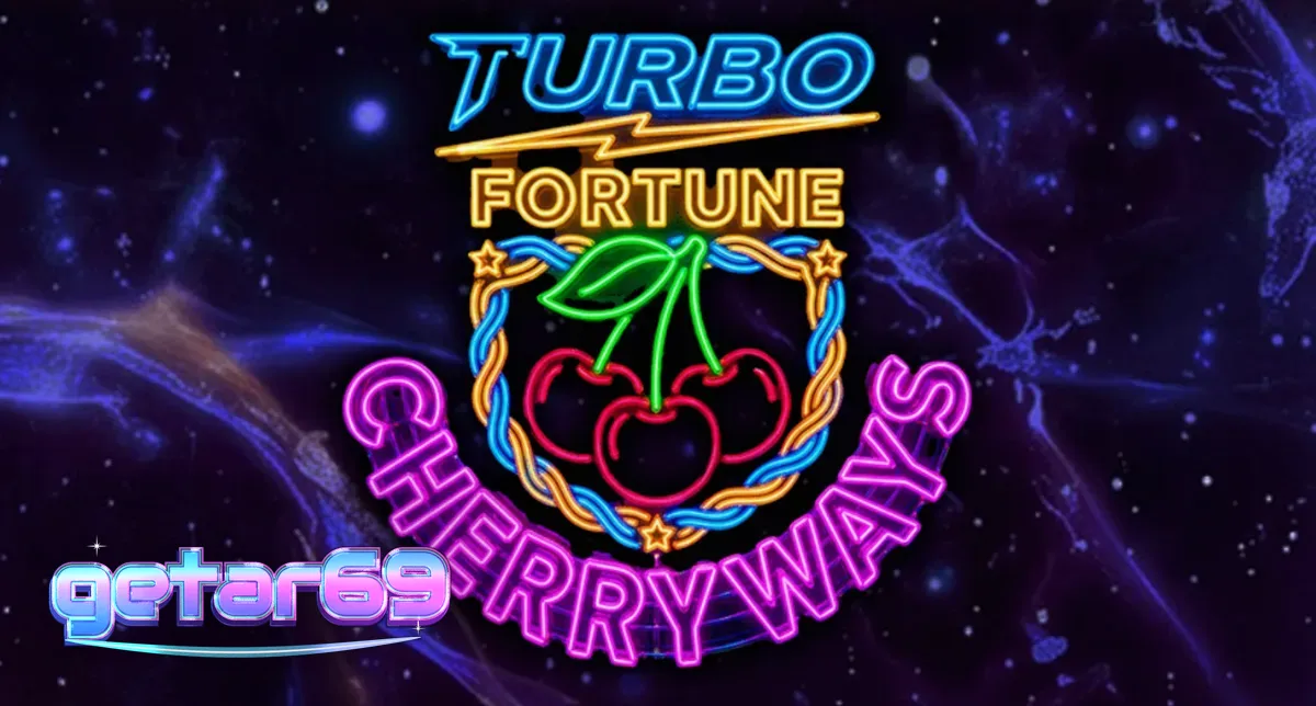 Tampilan visual neon retro pada slot Turbo Fortune Cherryways